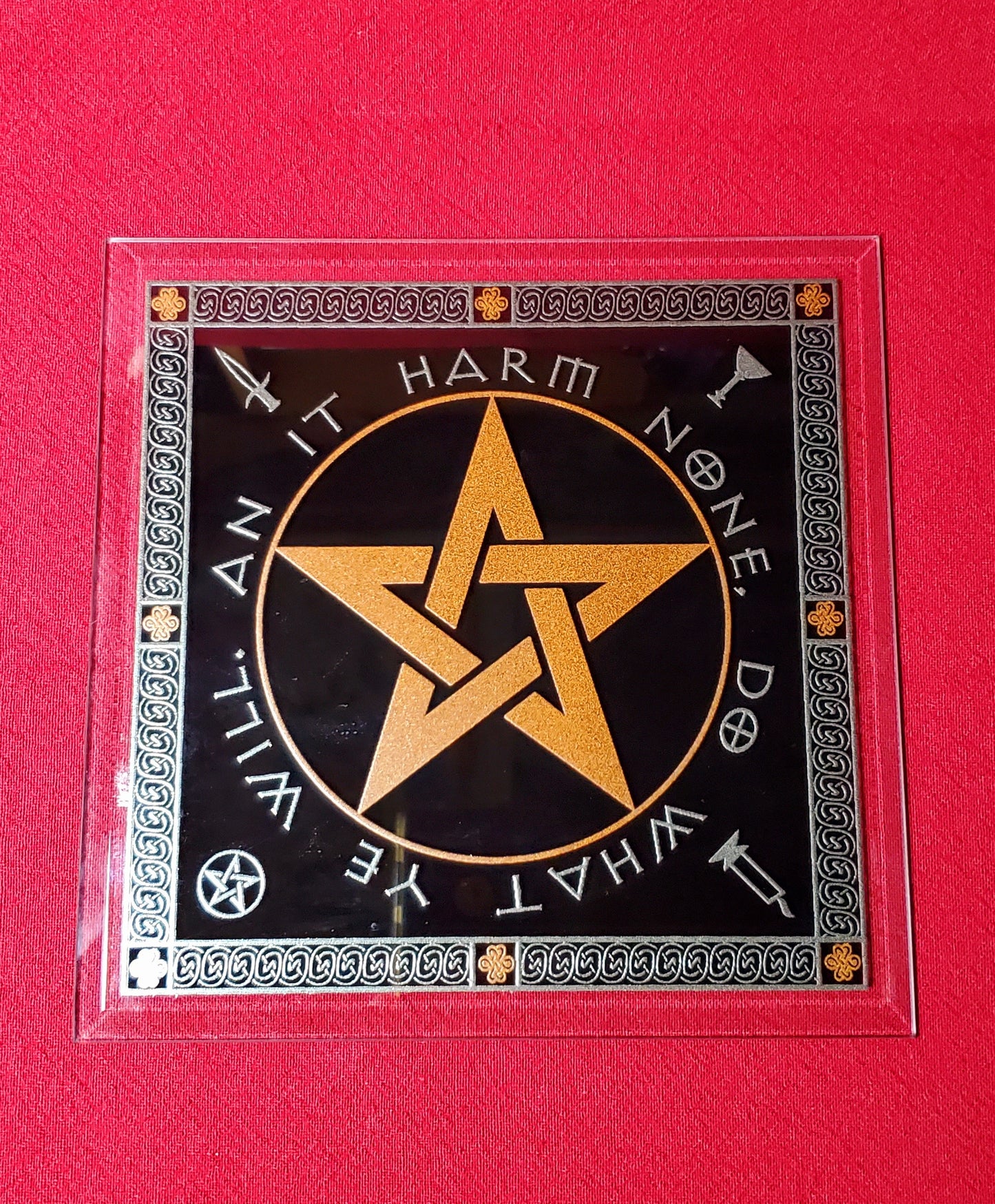 Glass Wiccan Rede Board