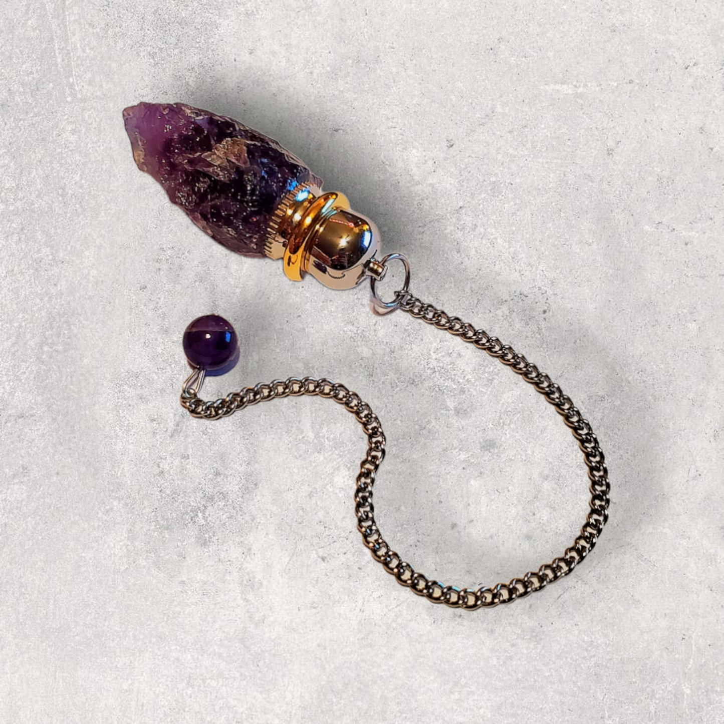 Amplified Resonance Amethyst Chamber Pendulum