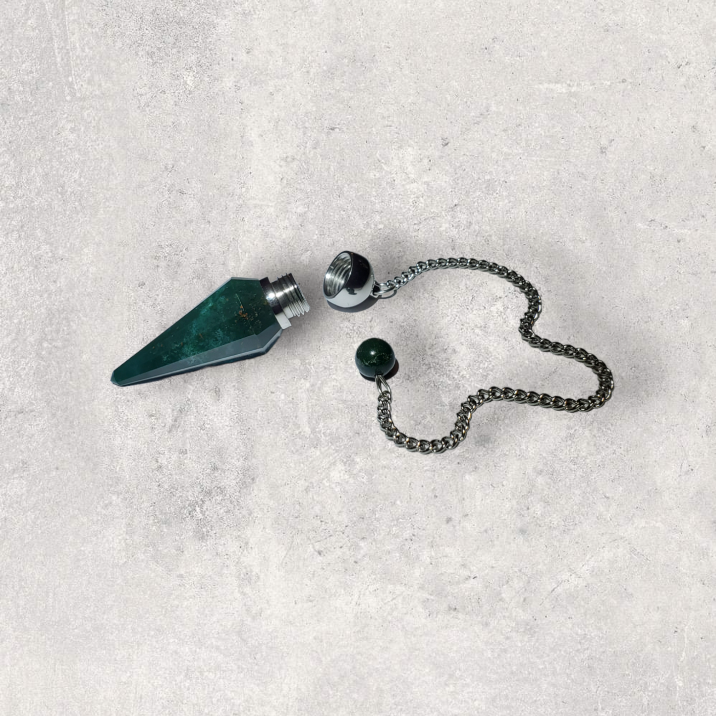 Faceted Bloodstone Chamber Pendulum