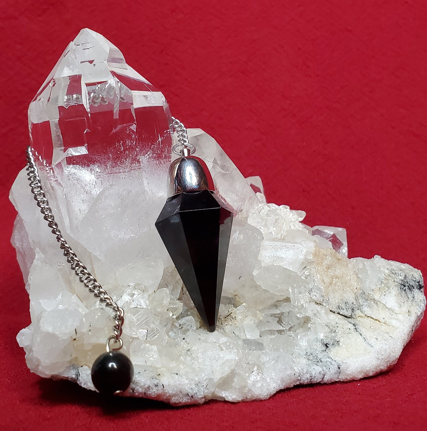 Faceted Obsidian Dome Pendulum