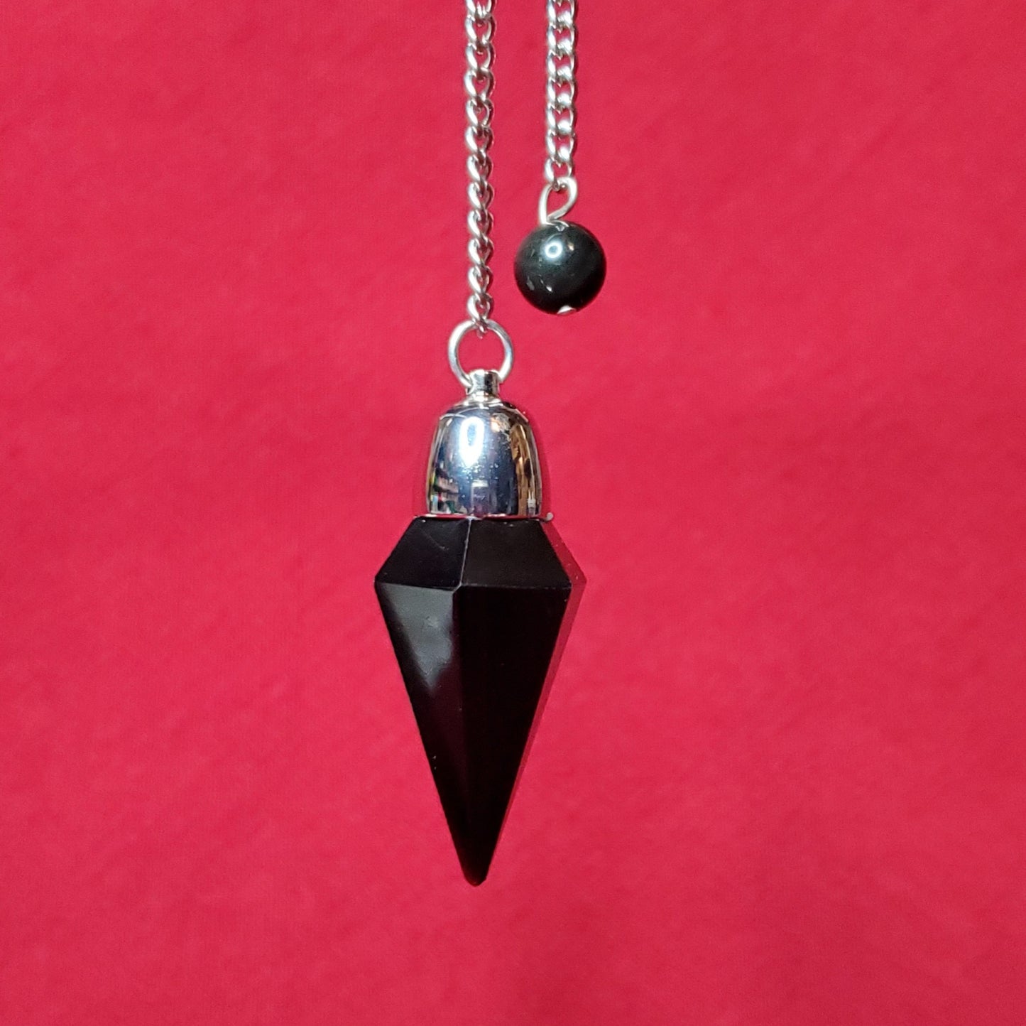 Faceted Obsidian Dome Pendulum