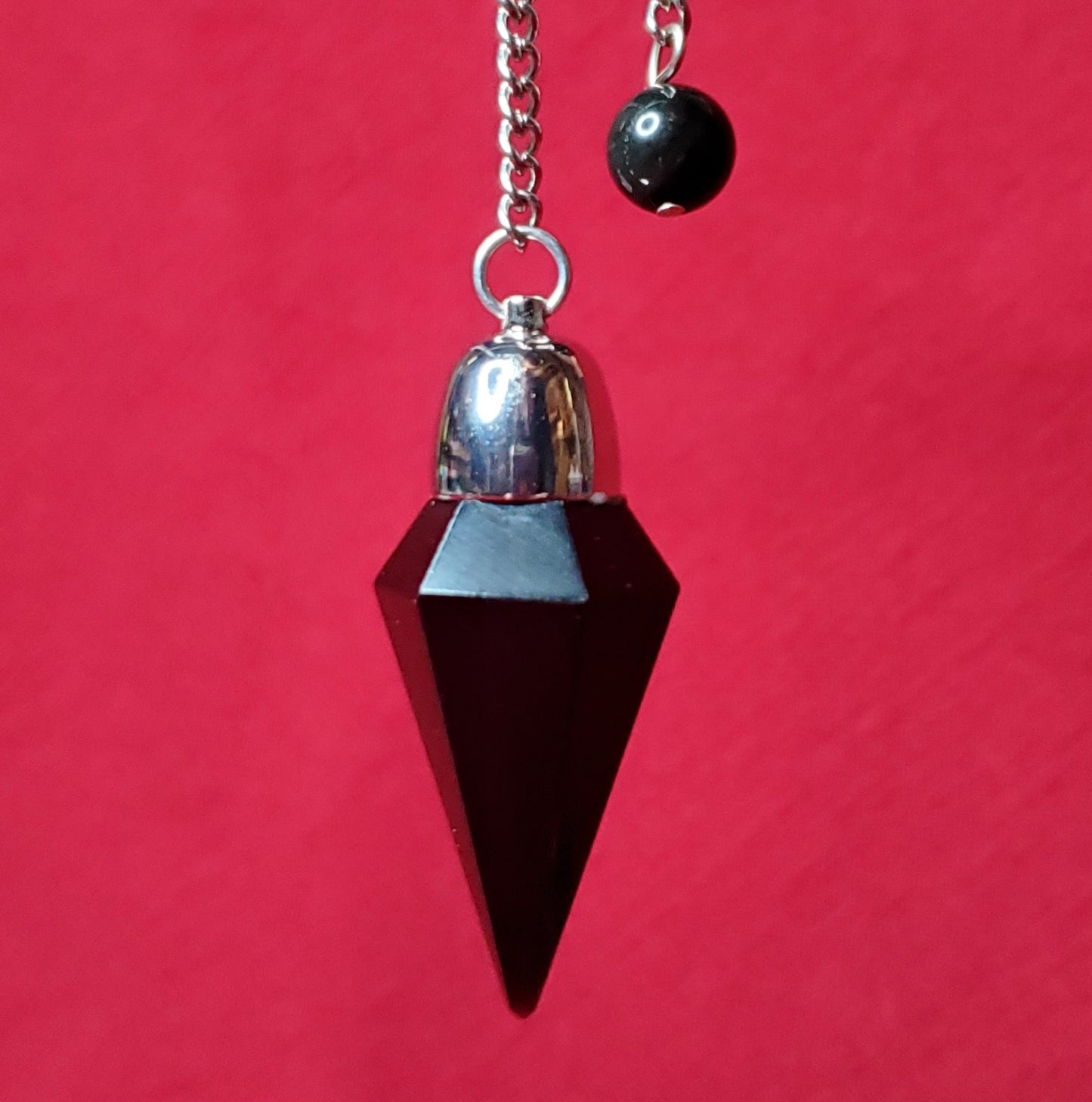 Faceted Obsidian Dome Pendulum