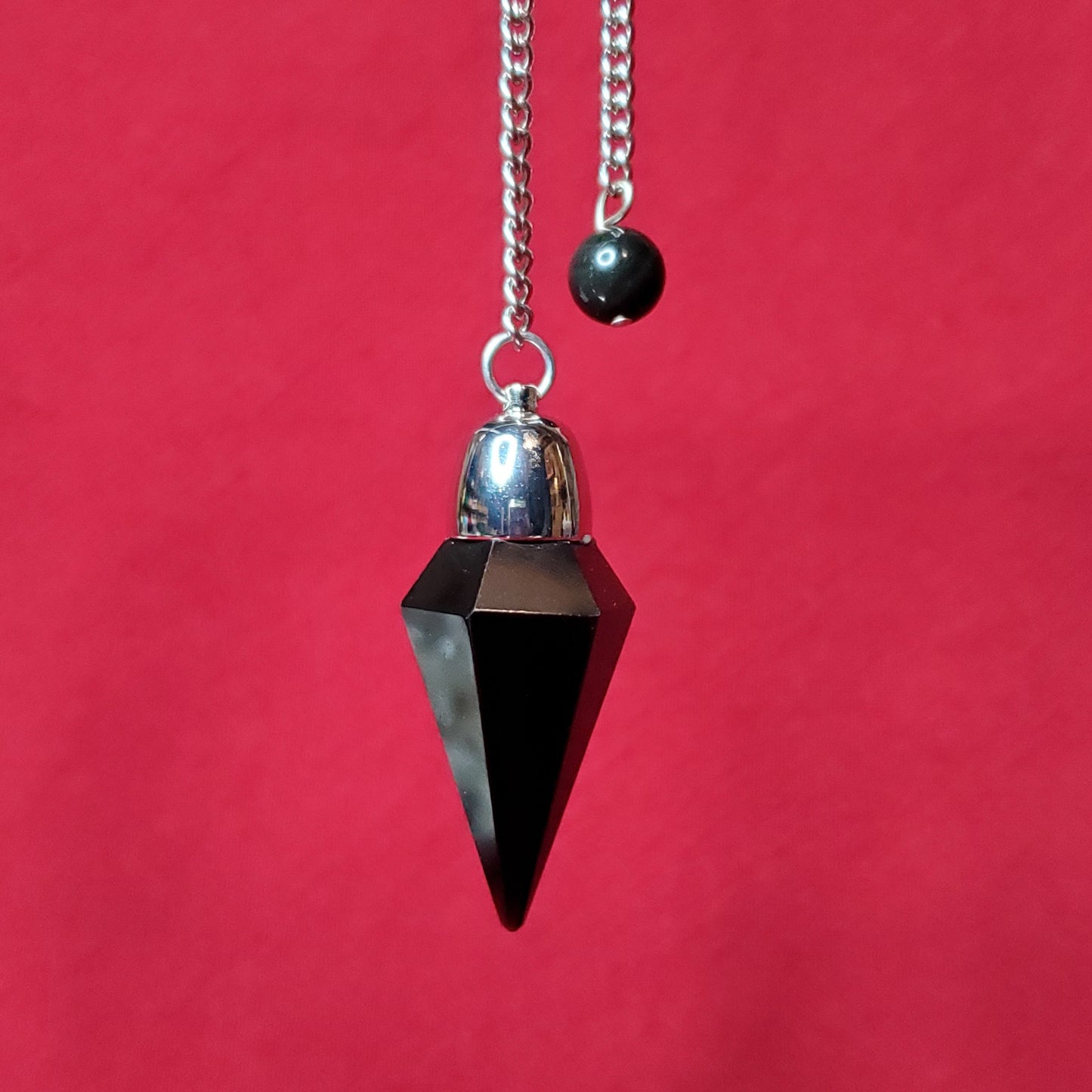 Faceted Obsidian Dome Pendulum