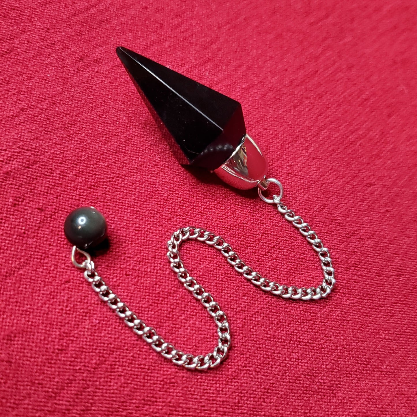 Faceted Obsidian Dome Pendulum
