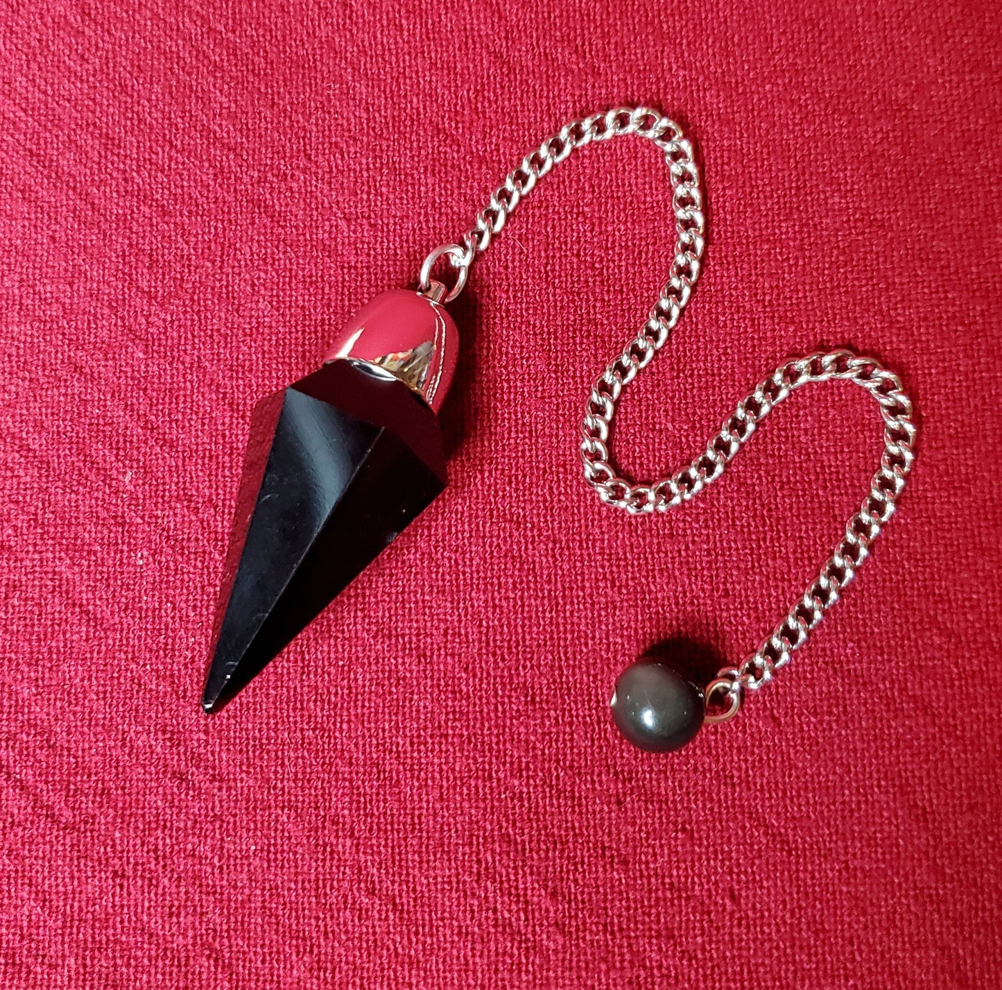 Faceted Obsidian Dome Pendulum