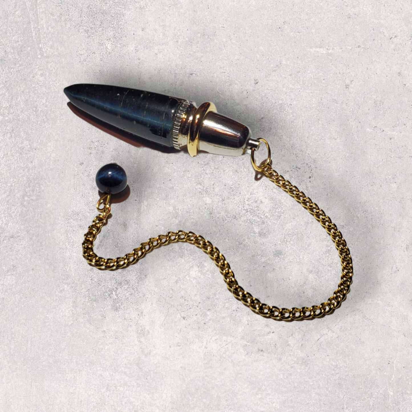 Blue Tigers Eye Amplified Resonance Pendulum