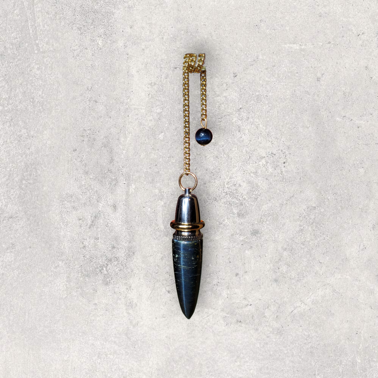 Blue Tigers Eye Amplified Resonance Pendulum