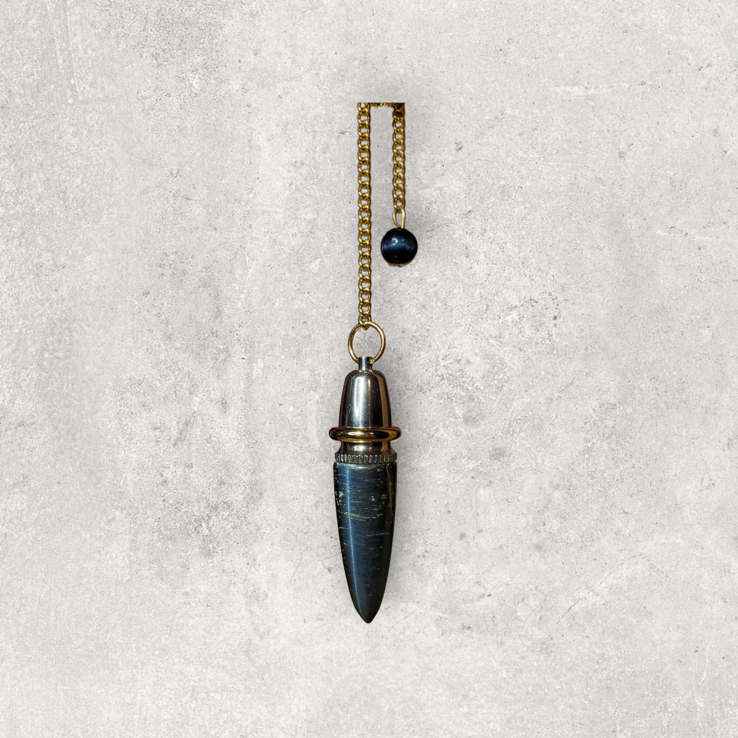 Blue Tigers Eye Amplified Resonance Pendulum