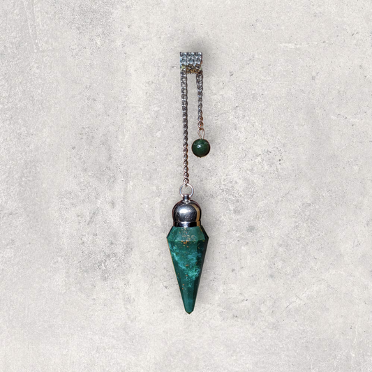 Faceted Bloodstone Chamber Pendulum