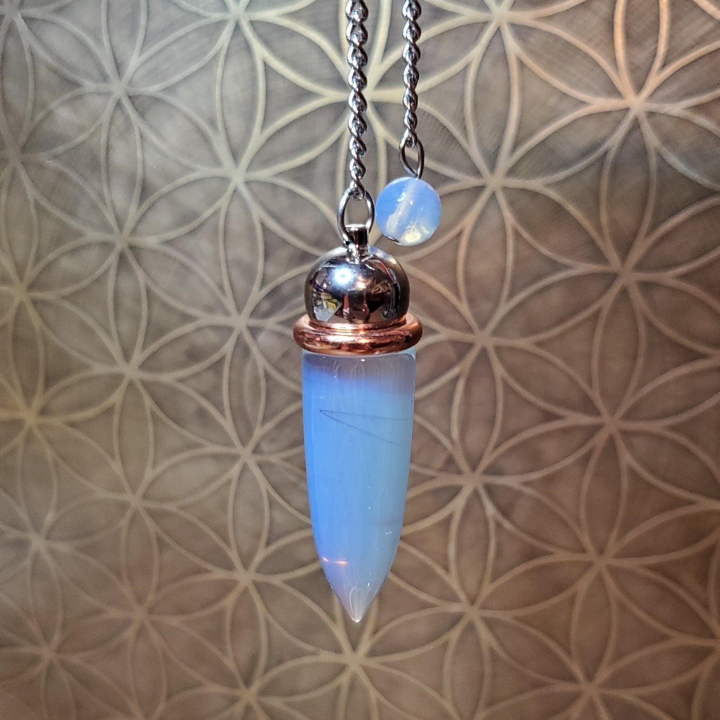 Opalite Chamber Pendulum w/ Copper Energy Ring