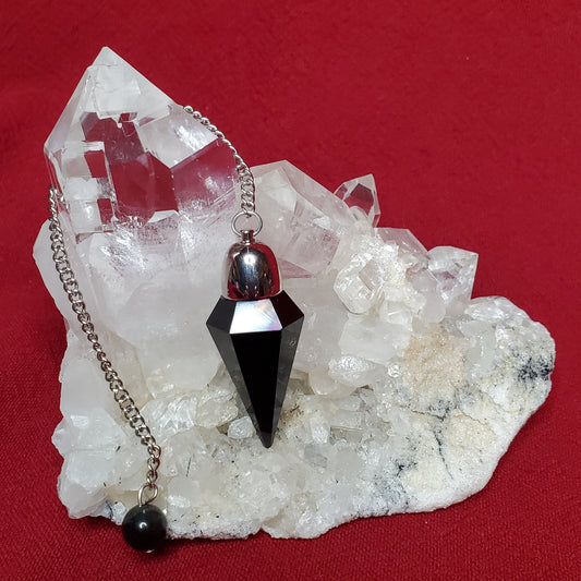 Faceted Obsidian Dome Pendulum