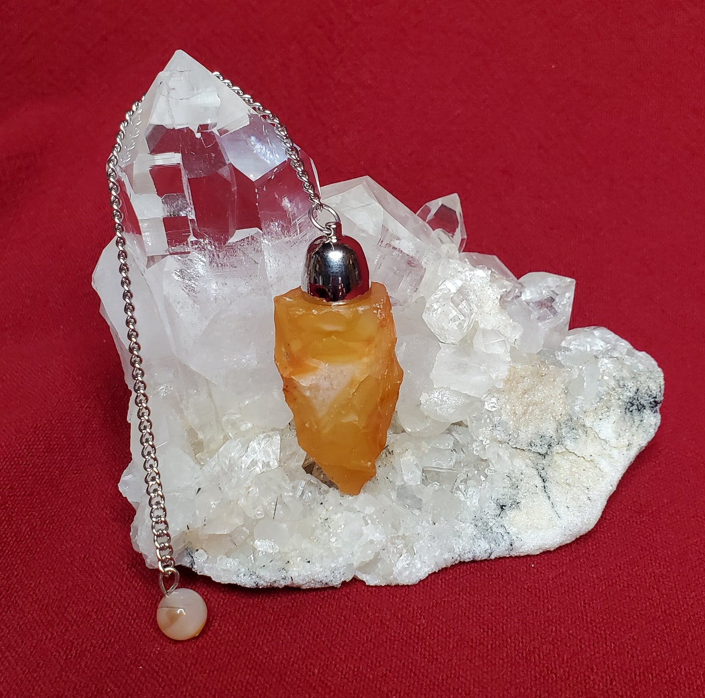 Rough Carnelian Dome Pendulum